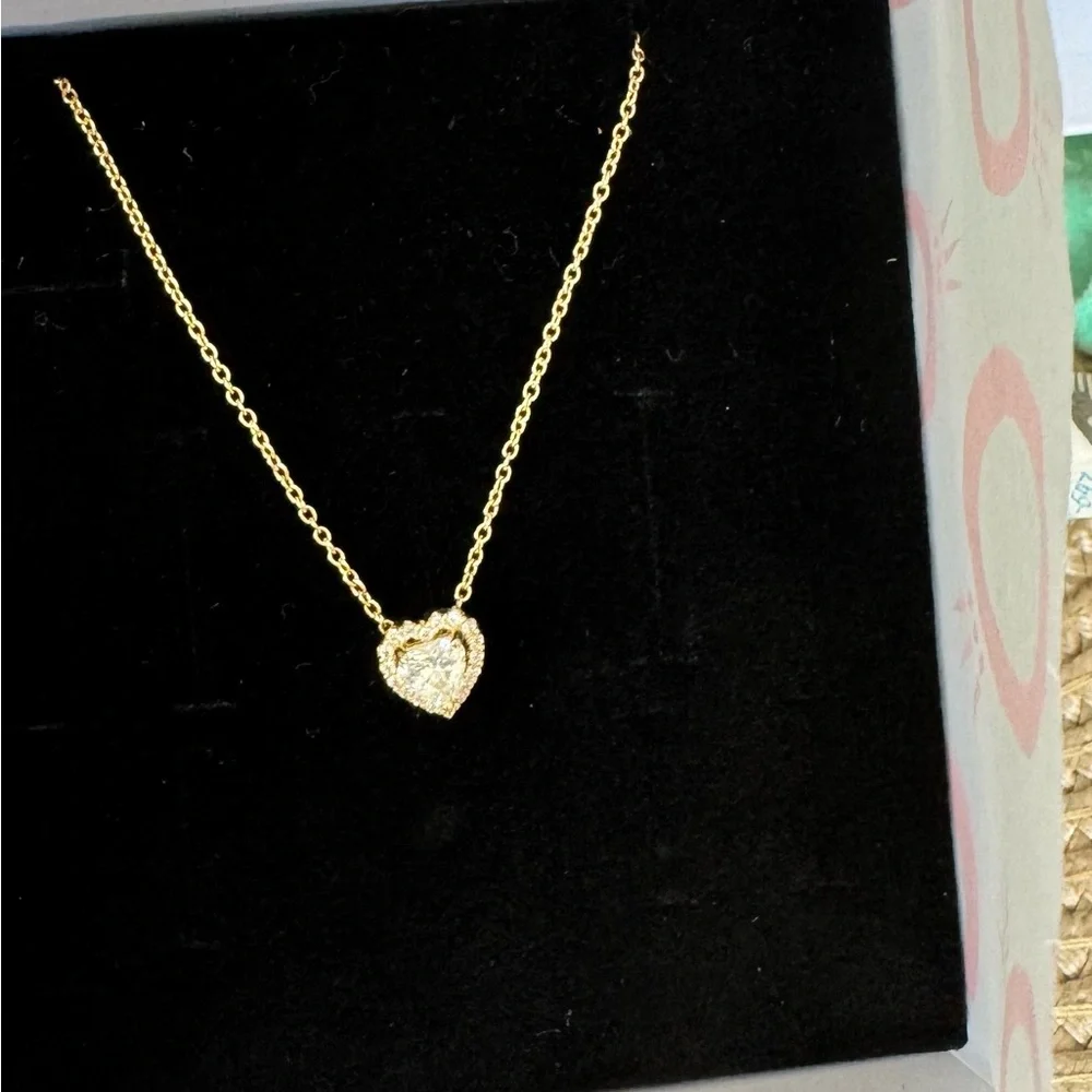 NEW❗️Pandoras 14k Solid Gold Elevated Heart Necklace 17.5” or 16.5” - Picture 2 of 9